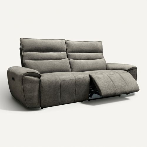 Canapé 3 places relax COME tissu anthracite vue 3/4