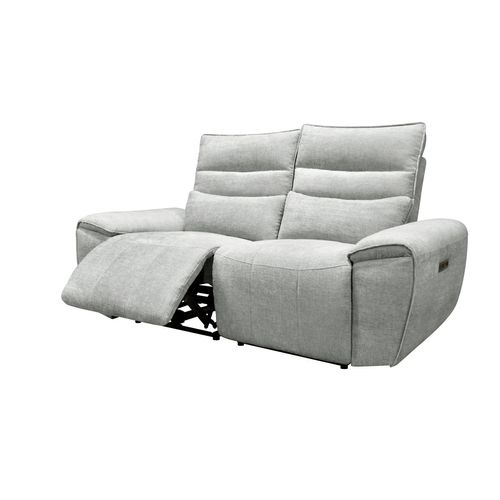 Canapé 2 places relax COME tissu gris vue de profil