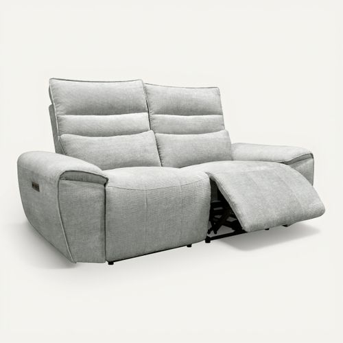 Canapé 2 places relax COME tissu gris vue 3/4