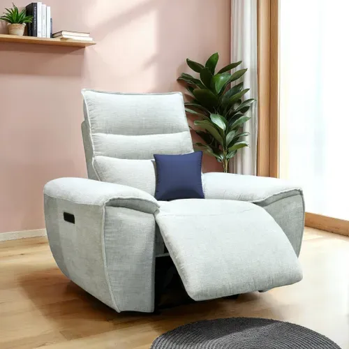 Fauteuil relax électrique COME tissu grège vue d'ambiance 1