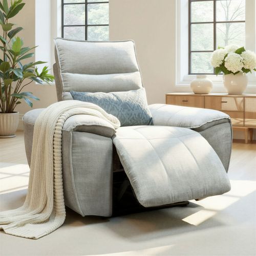 Fauteuil relax électrique COME tissu gris vue d'ambiance 1