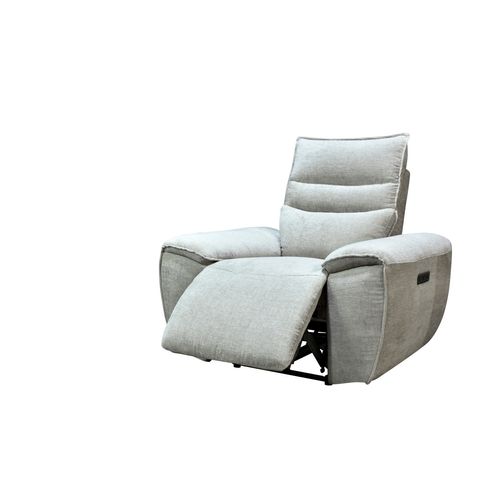 Fauteuil relax électrique COME tissu gris vue de profil