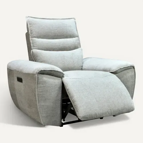 Fauteuil relax électrique COME tissu gris vue 3/4