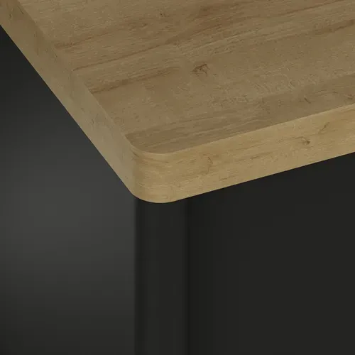 Meuble TV MYSEN imitation chêne et noir vue détaillée