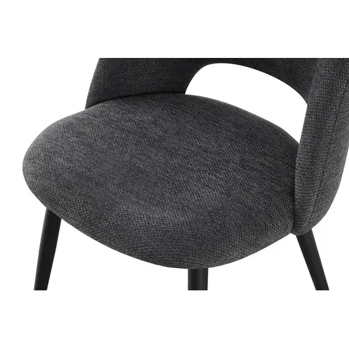 Lot de 2 chaises GABRIELE en tissu gris anthracite vue accessoires