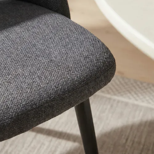 Lot de 2 chaises GABRIELE en tissu gris anthracite