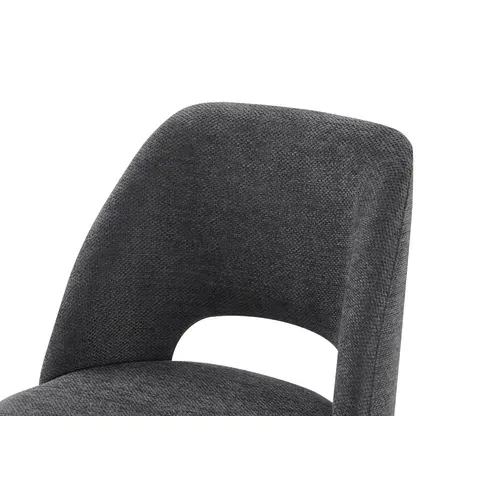 Lot de 2 chaises GABRIELE en tissu gris anthracite vue détaillée
