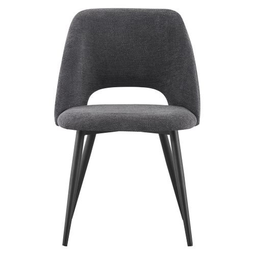 Lot de 2 chaises GABRIELE en tissu gris anthracite vue de face