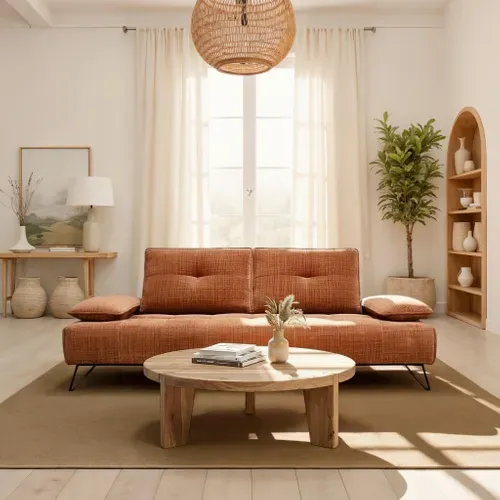 Canapé relax 3 places EVA tissu terracotta