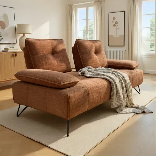 Canapé relax 2 places EVA tissu terracotta vue d'ambiance 1