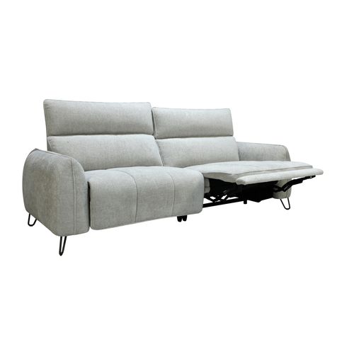 Canapé relax 3,5 places LYNA tissu grège