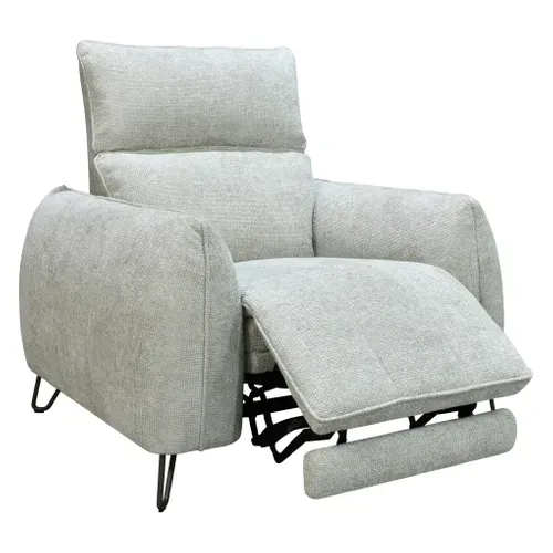 Fauteuil relax électrique  tissu grège vue 3/4