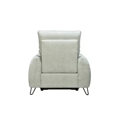 Fauteuil relax électrique  tissu grège vue de derrière