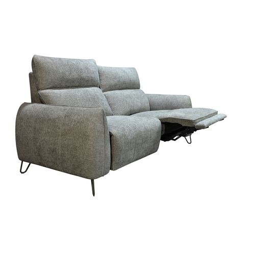 Canapé relax 3 places LYNA tissu gris foncé