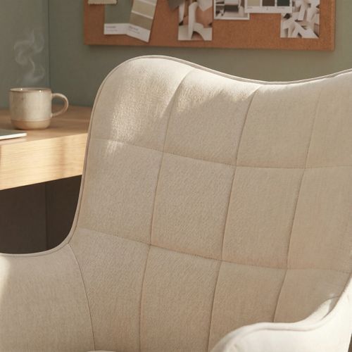 Fauteuil de bureau LAURINE tissu beige