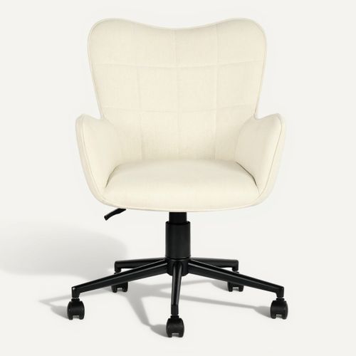 Fauteuil de bureau LAURINE tissu beige vue de face