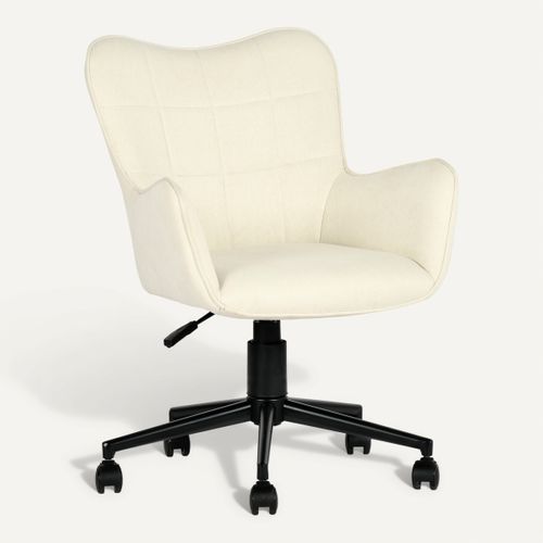 Fauteuil de bureau LAURINE tissu beige vue 3/4