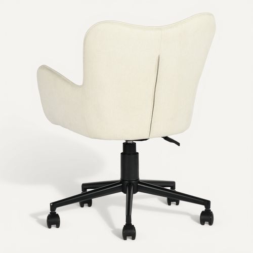 Fauteuil de bureau LAURINE tissu beige vue de derrière