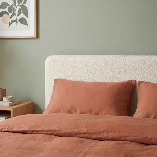 Lit coffre 140x190 cm tissu bouclette beige LYLA