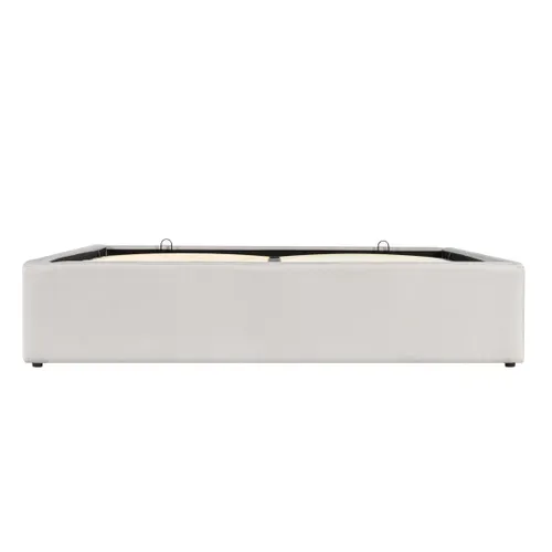 Lit coffre 140x190 cm avec sommier relevable PARMA tissu gris vue de face