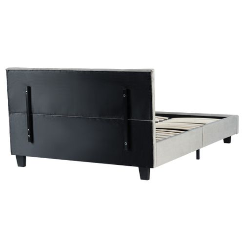 Lit 140x190 cm ROSALIE velours gris