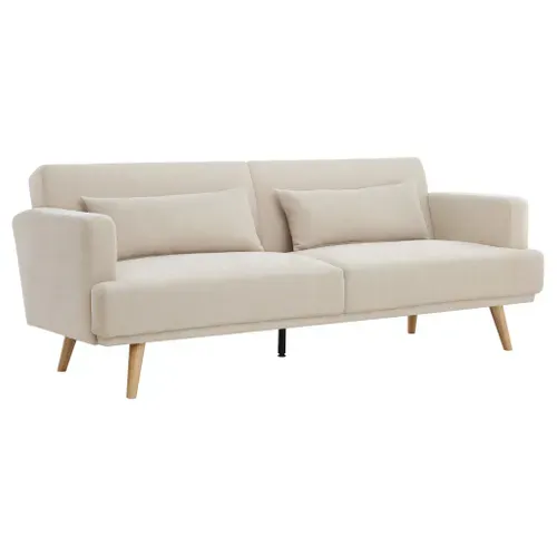 Banquette-lit clic-clac ALOHA 3 places en tissu beige - couchage rapide vue 3/4