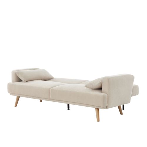 Banquette-lit clic-clac ALOHA 3 places en tissu beige - couchage rapide