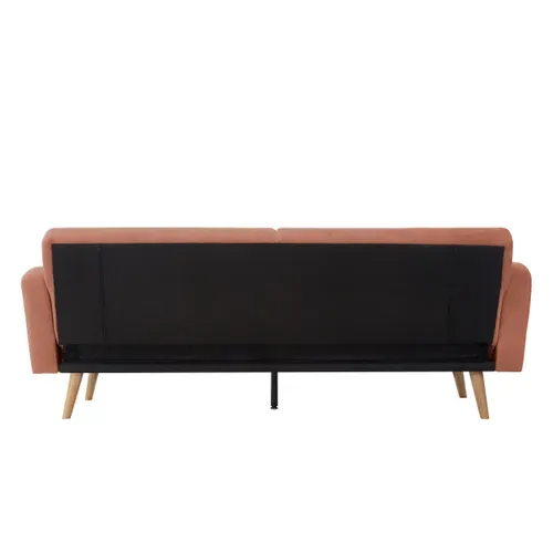 Banquette-lit clic-clac ALOHA 3 places en tissu terra cotta - couchage rapide vue de derrière