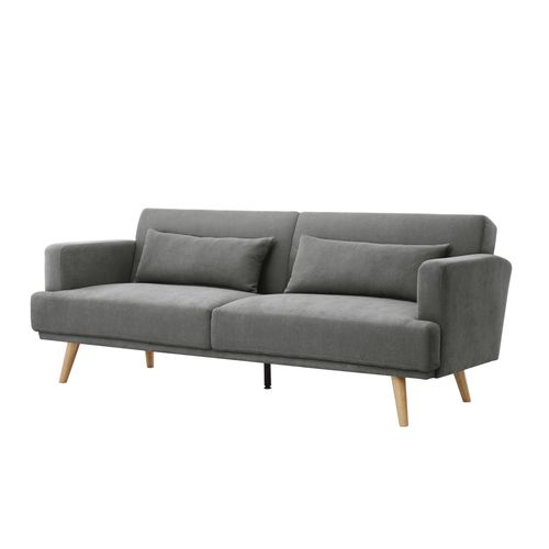 Canapé convertible 3 places ALOHA tissu gris