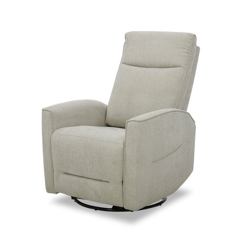 Fauteuil relax pivotant NELSON tissu beige vue de profil