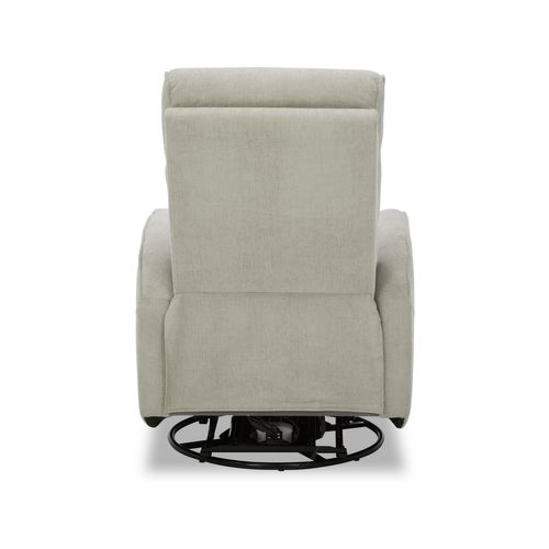Fauteuil relax pivotant NELSON tissu beige vue de derrière