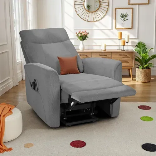 Fauteuil releveur 2 moteurs PETER tissu gris vue d'ambiance 1