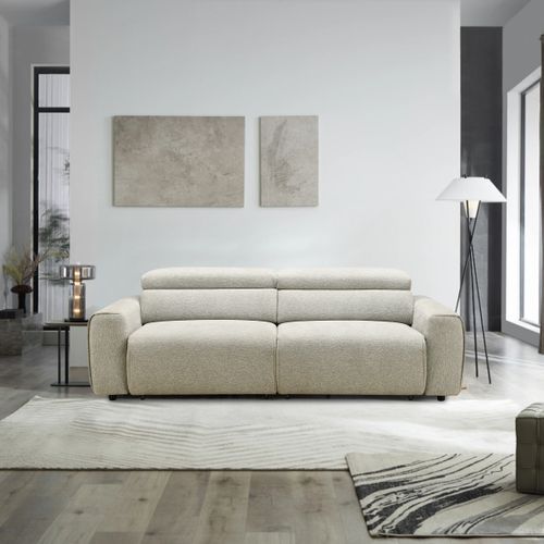 Canapé relax 3 places PAUL tissu gris clair