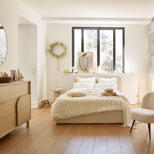 Fauteuil DAHLIA tissu blanc