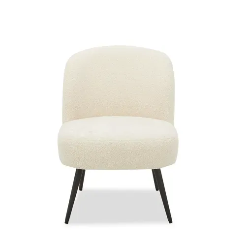Fauteuil DAHLIA tissu blanc
