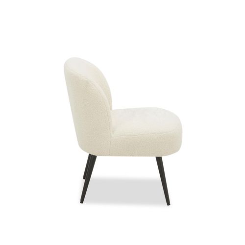 Fauteuil DAHLIA tissu blanc