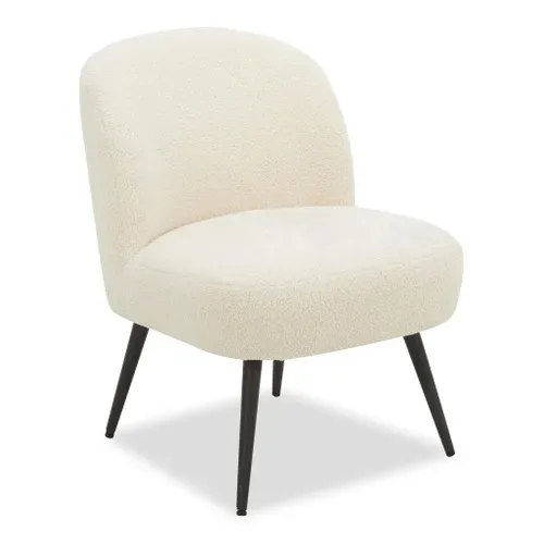 Fauteuil DAHLIA tissu blanc