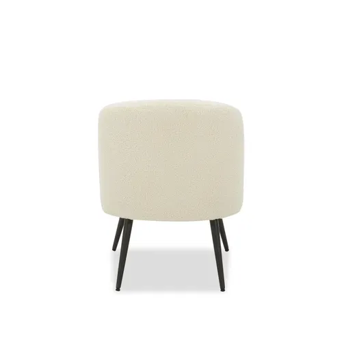 Fauteuil DAHLIA tissu blanc vue de derrière