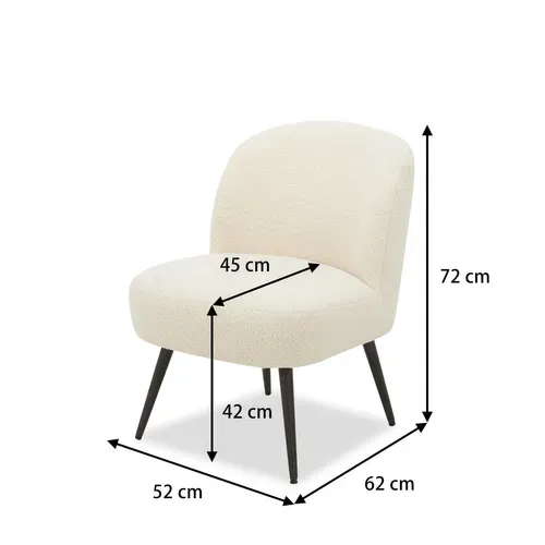 Fauteuil DAHLIA tissu blanc