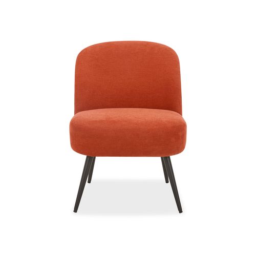 Fauteuil DAHLIA tissu brique vue de face