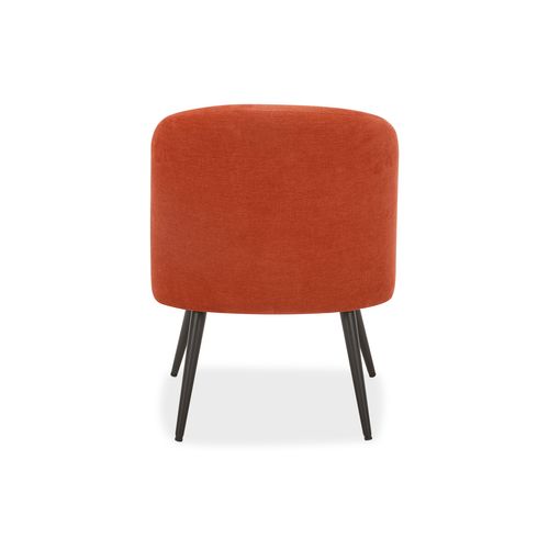 Fauteuil DAHLIA tissu brique vue de derrière