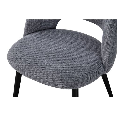 Lot de 2 chaises GABRIELE en tissu gris