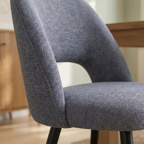 Lot de 2 chaises GABRIELE en tissu gris