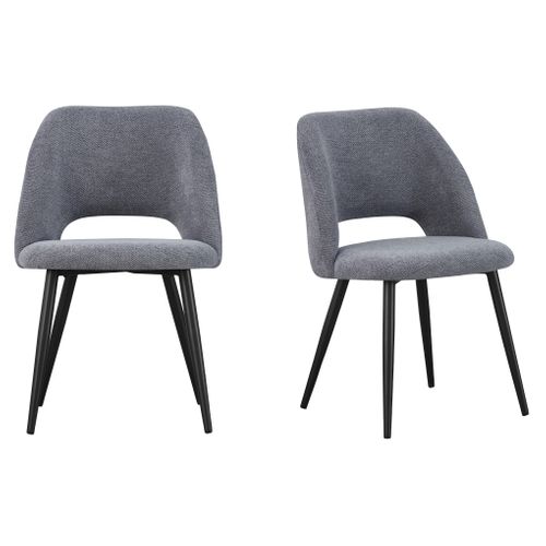 Lot de 2 chaises GABRIELE en tissu gris