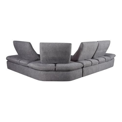 Canapé d'angle relax avance et recule angle droit UNIQUE tissu gris