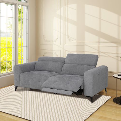 Canapé relax électrique 3 places CHILLY tissu gris