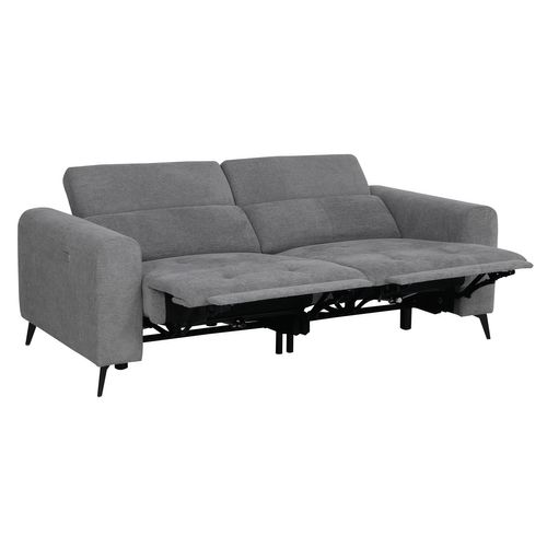 Canapé relax électrique 3 places CHILLY tissu gris