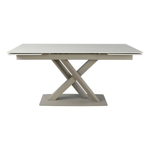 Table céramique L. 160/240 EVORA allonges imitation travertin