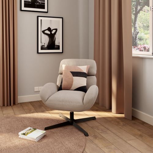 Fauteuil AMANDA tissu beige vue d'ambiance 1