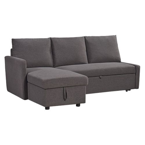 Canapé d'angle convertible méridienne réversible CAMPUS tissu gris foncé